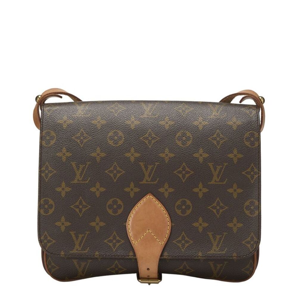 Louis Vuitton Brown Monogram Coated Canvas Cartouchiere Gm (Authentic